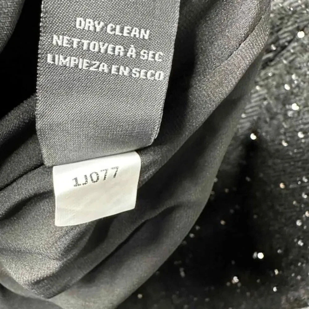 Vera Wang Womens Mesh Trim Sequin Sheath‎ Dress Size 14 Black Metallic Party NWT - Picture 9 of 9